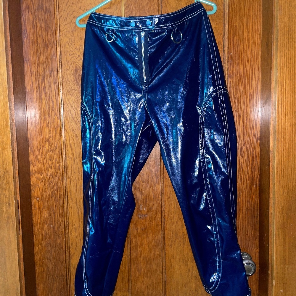 Love and Lemons Navy Blue Vinyl Pant
